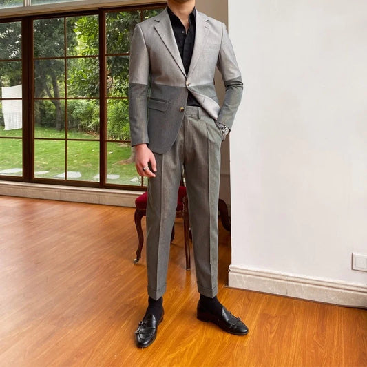 Designer Fashion Mixed Colors Mens Suits New Business Casual Blazers Pants Two Piece Set Office Man Formal Matching Set Outfit